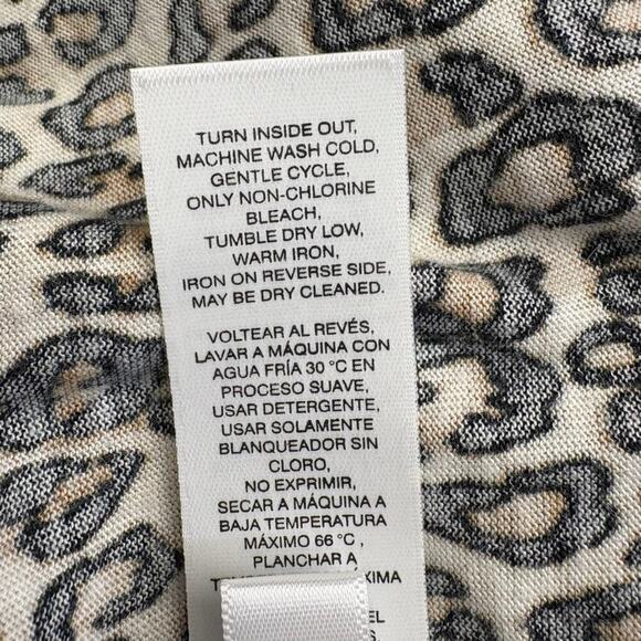 Chico's Leopard Print 3-D Cat Silhouette 3/4 Sleeve Casual Top Womens Sz L - Picture 6 of 6